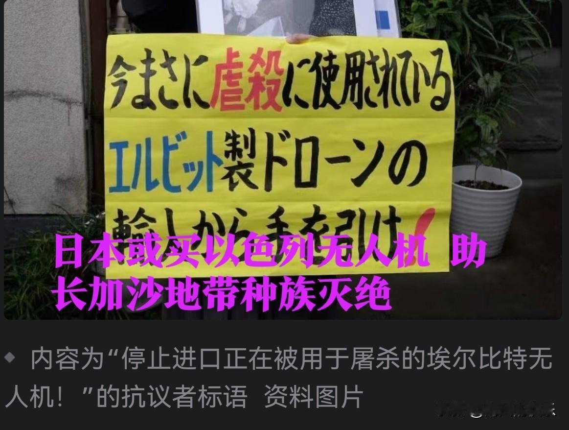 日本或买以色列无人机 助长加沙地带种族灭绝

    据外媒报道日本自由记者志叶