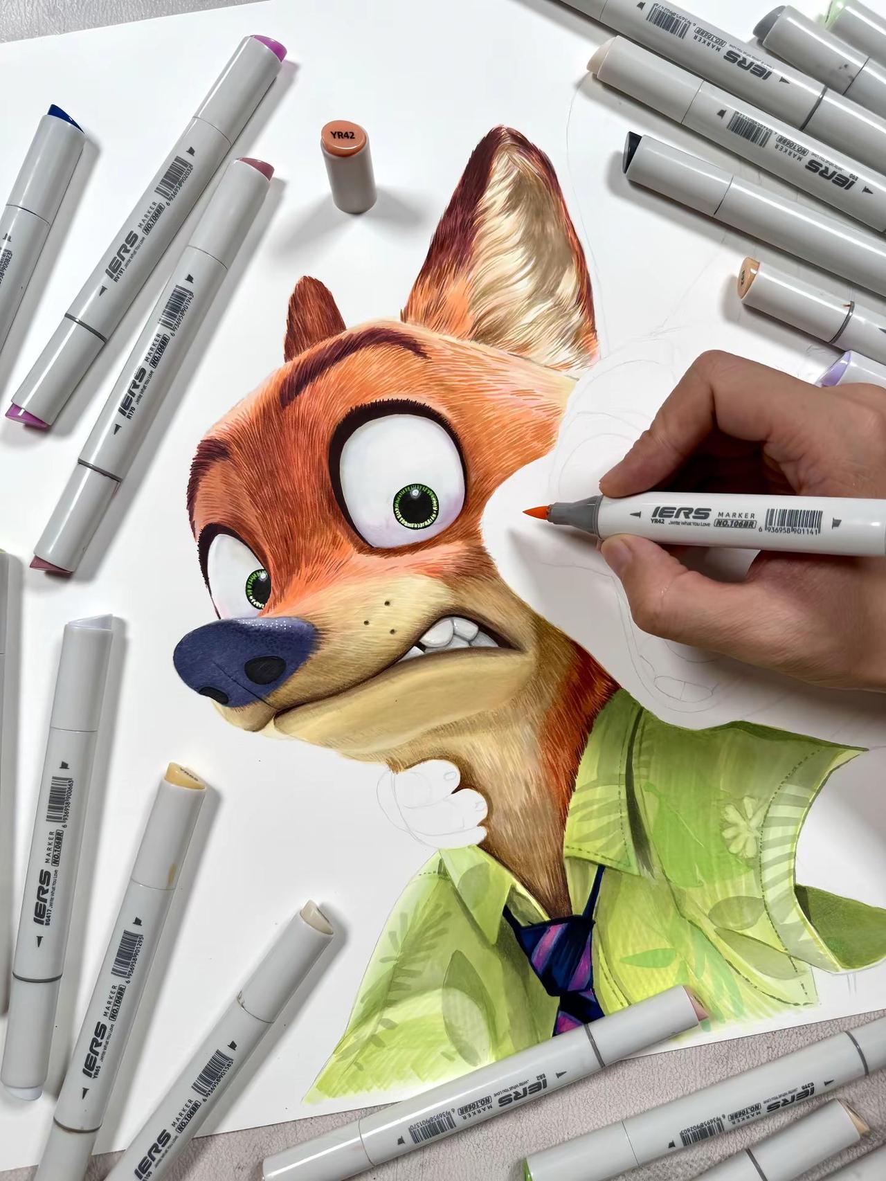 画完就去到影院！！！疯狂动物城2 疯狂动物城 马克笔 马克笔手绘