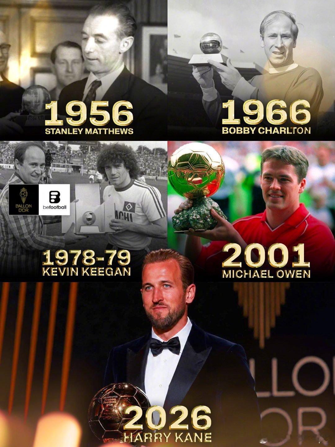 哈里凯恩赢得2026金球奖🏆上一次英国球员赢得金球奖还是2001年，时隔25年