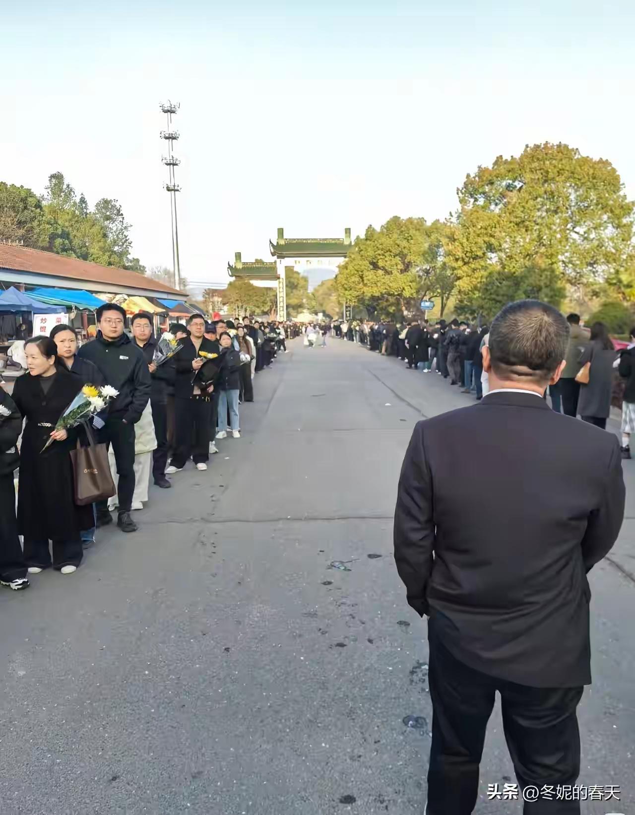 雪峰老师，
你看到了吗？

长长的黑衣队伍，
黄白玫瑰、菊花一簇簇，

张老师你