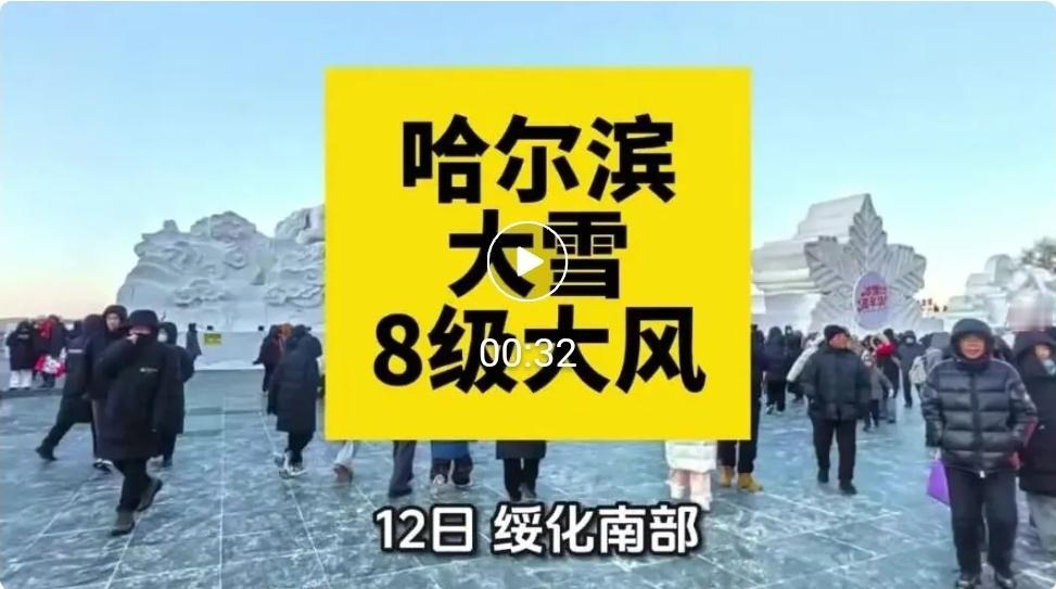 大雪+结冰+8级大风！哈尔滨紧急预警！