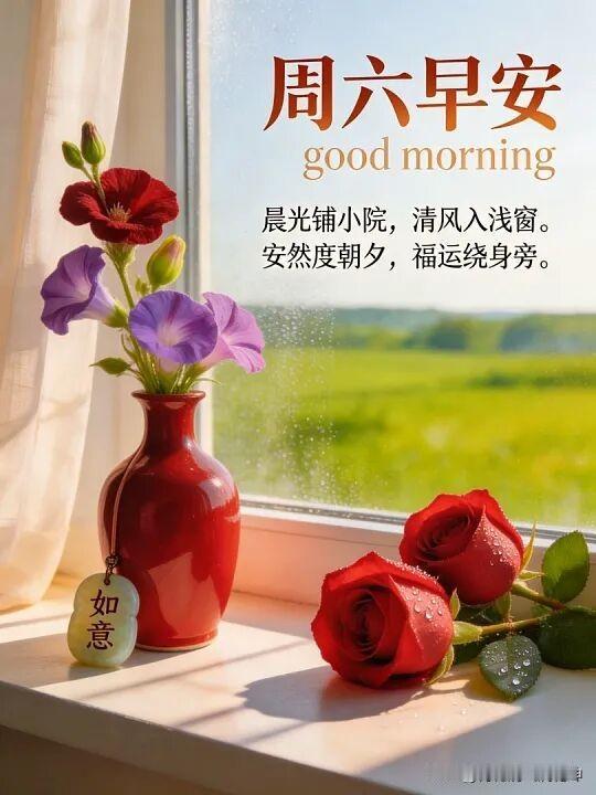 阳光洒在窗台，花儿盛开美好。