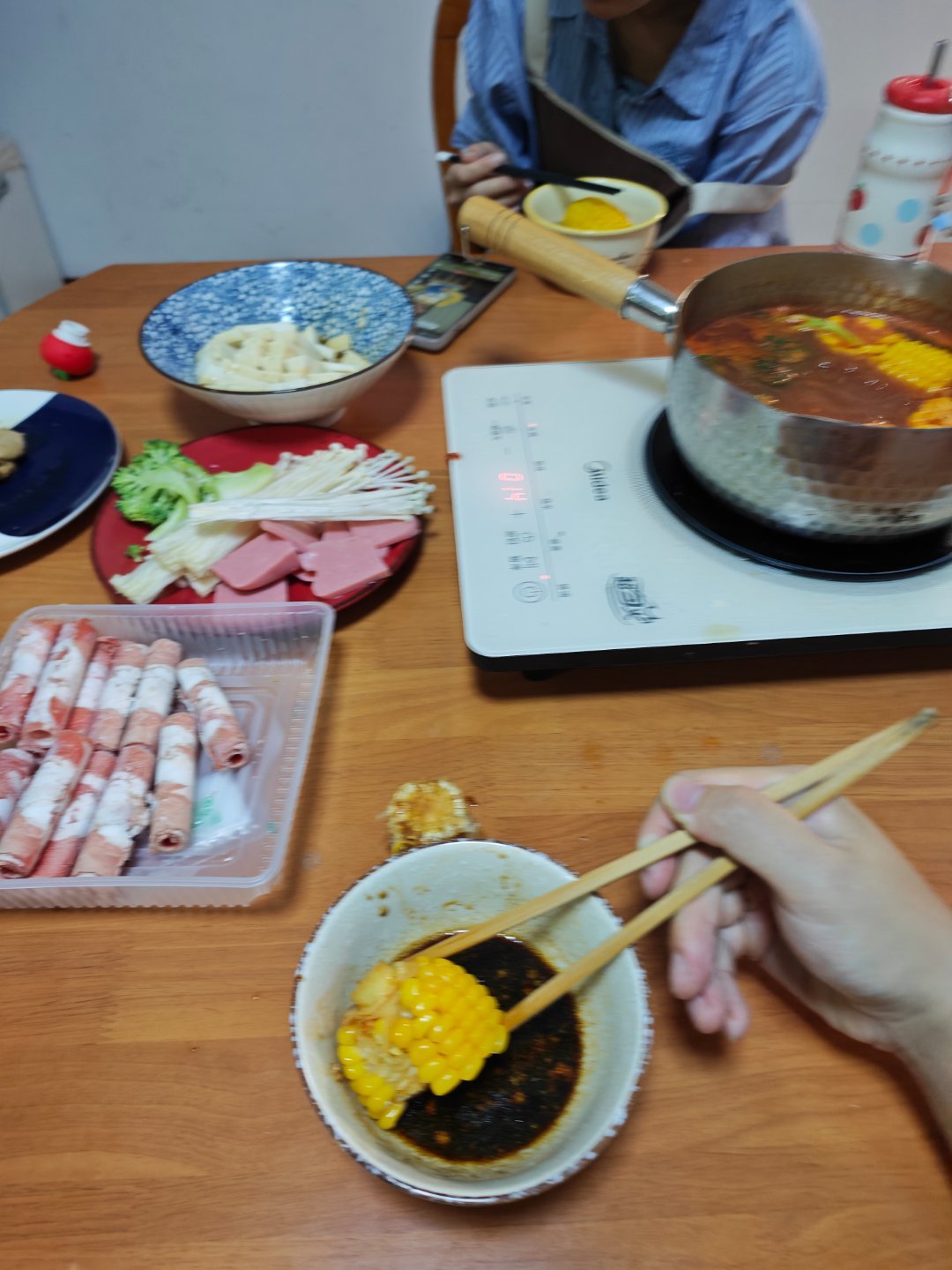 对象搞了一筐的菜，今晚差点cos大疆食堂了