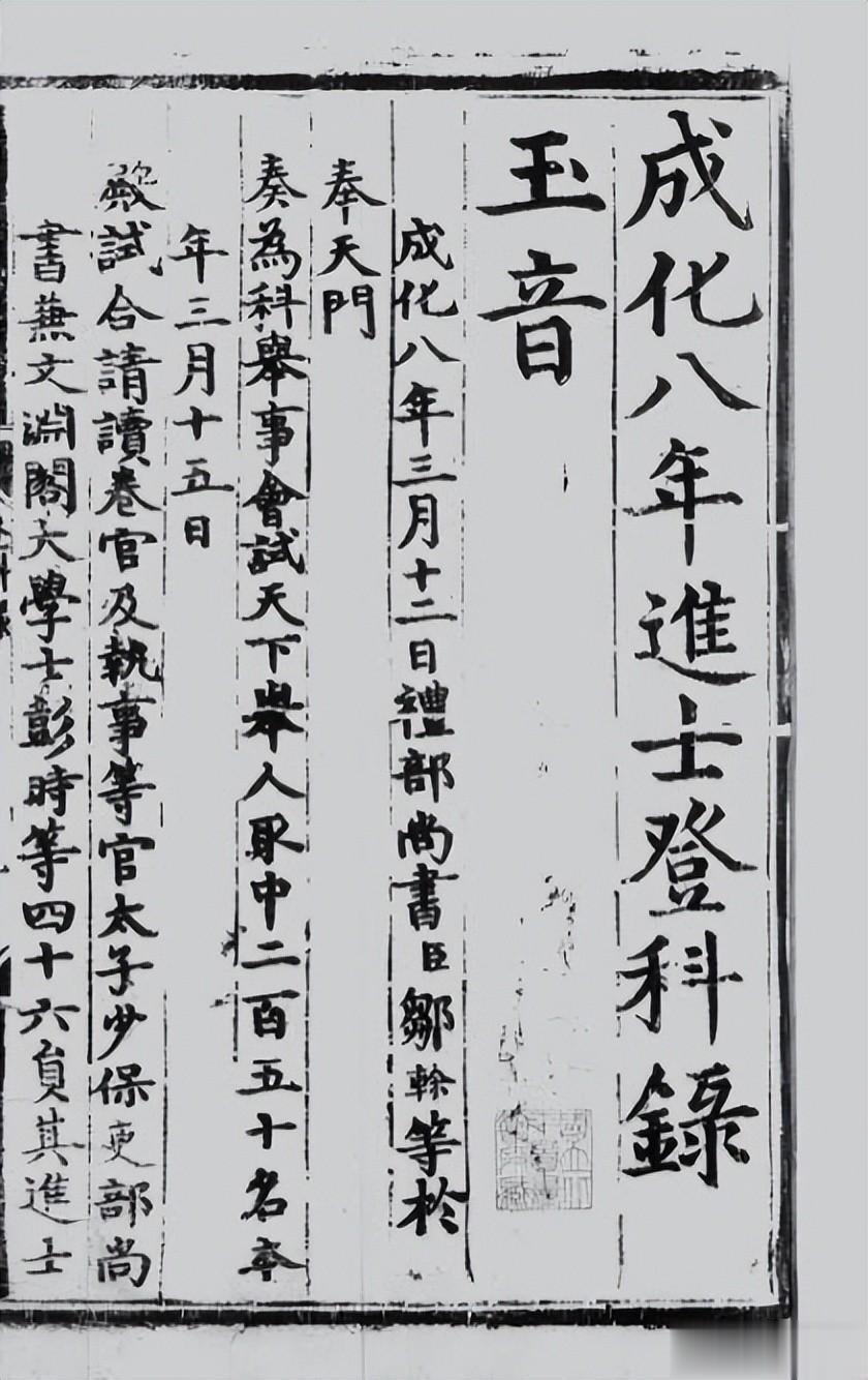 明朝成化八年状元进士录
沂水赵家楼 