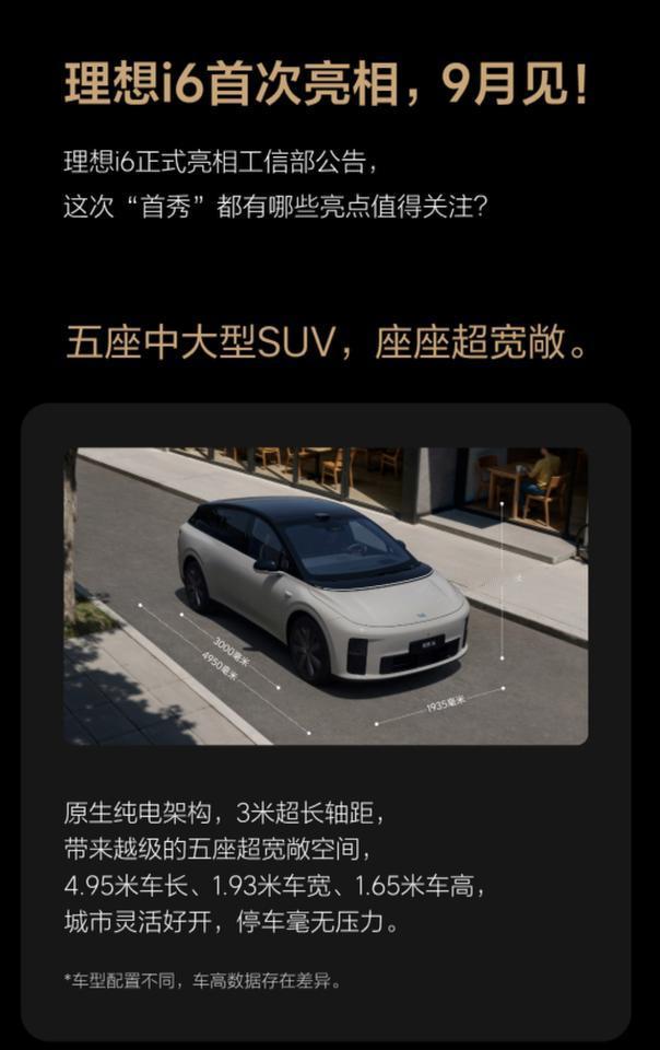 能和特斯拉model Y
和小米YU7掰一掰手腕的
应该就是这台理想i6了
理想