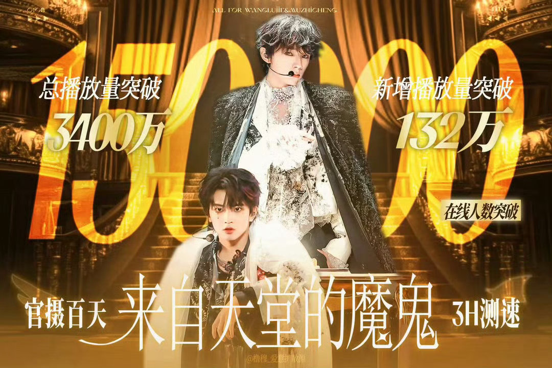 王橹杰穆祉丞双人舞台时代峰峻第二橹穆双人舞台播放量飙升至时代峰峻第二 