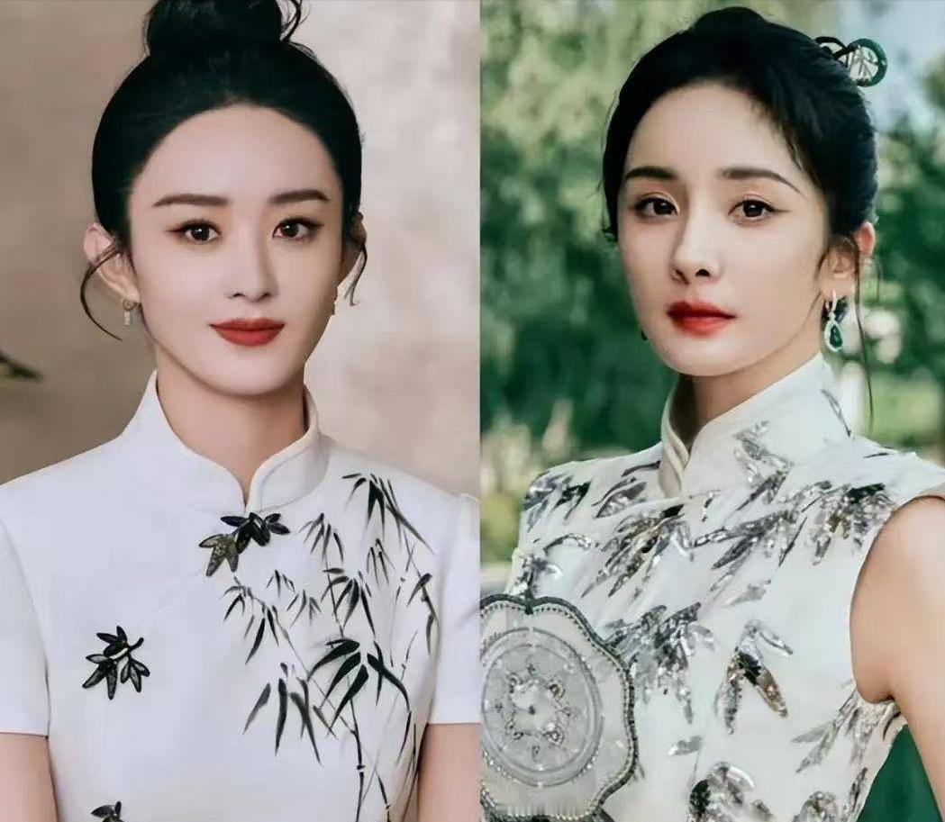 赵丽颖内心对标的同龄花，一直都只有杨幂吧。

刚出道时，被路人错认成了杨幂，她还