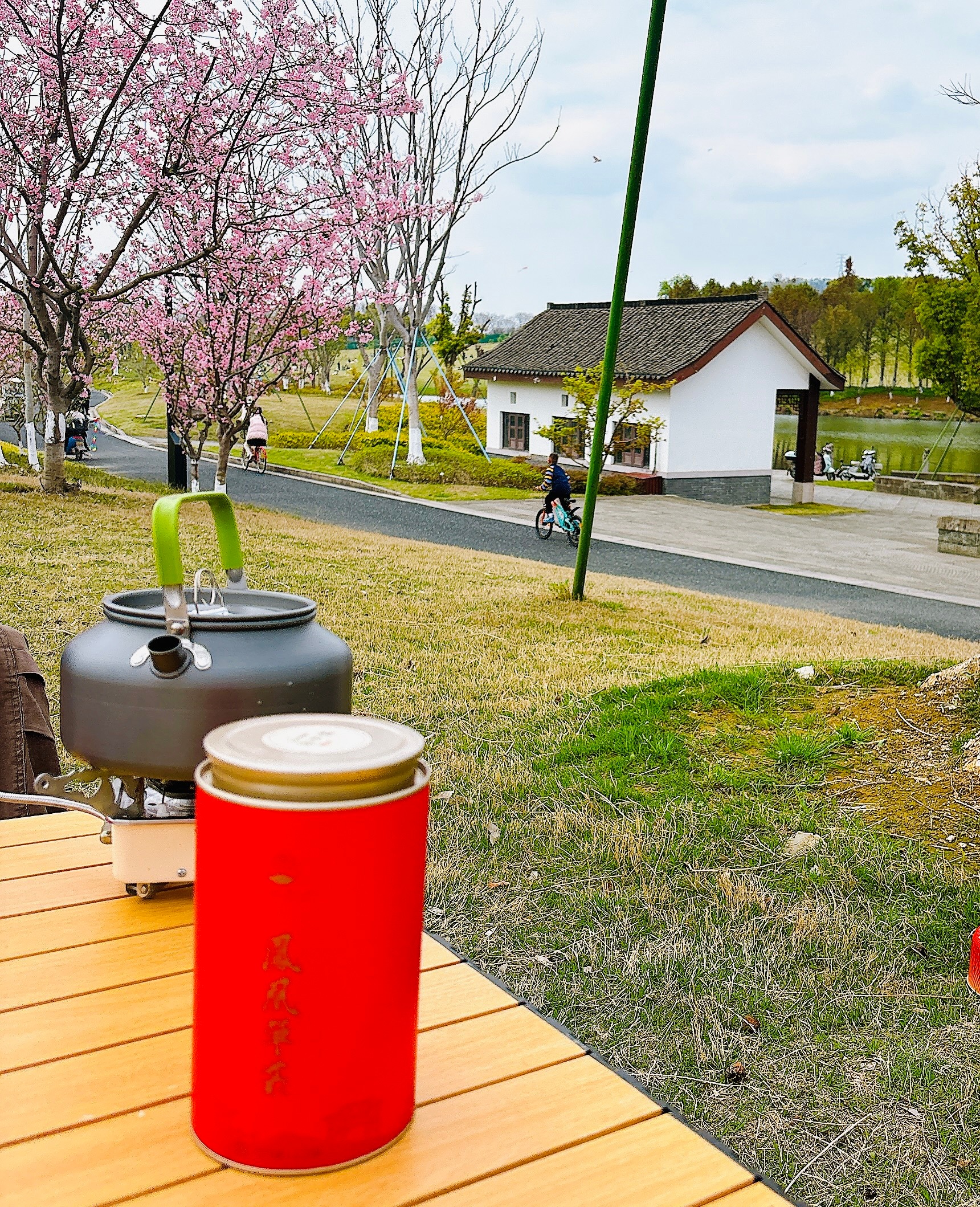 杭州春天的周末爬山吃斋喝茶赏花晒太阳 