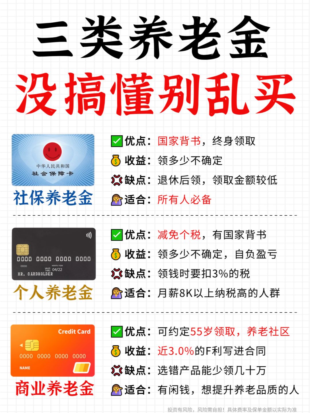 终于有人把3大养老金的区别说清楚了！
