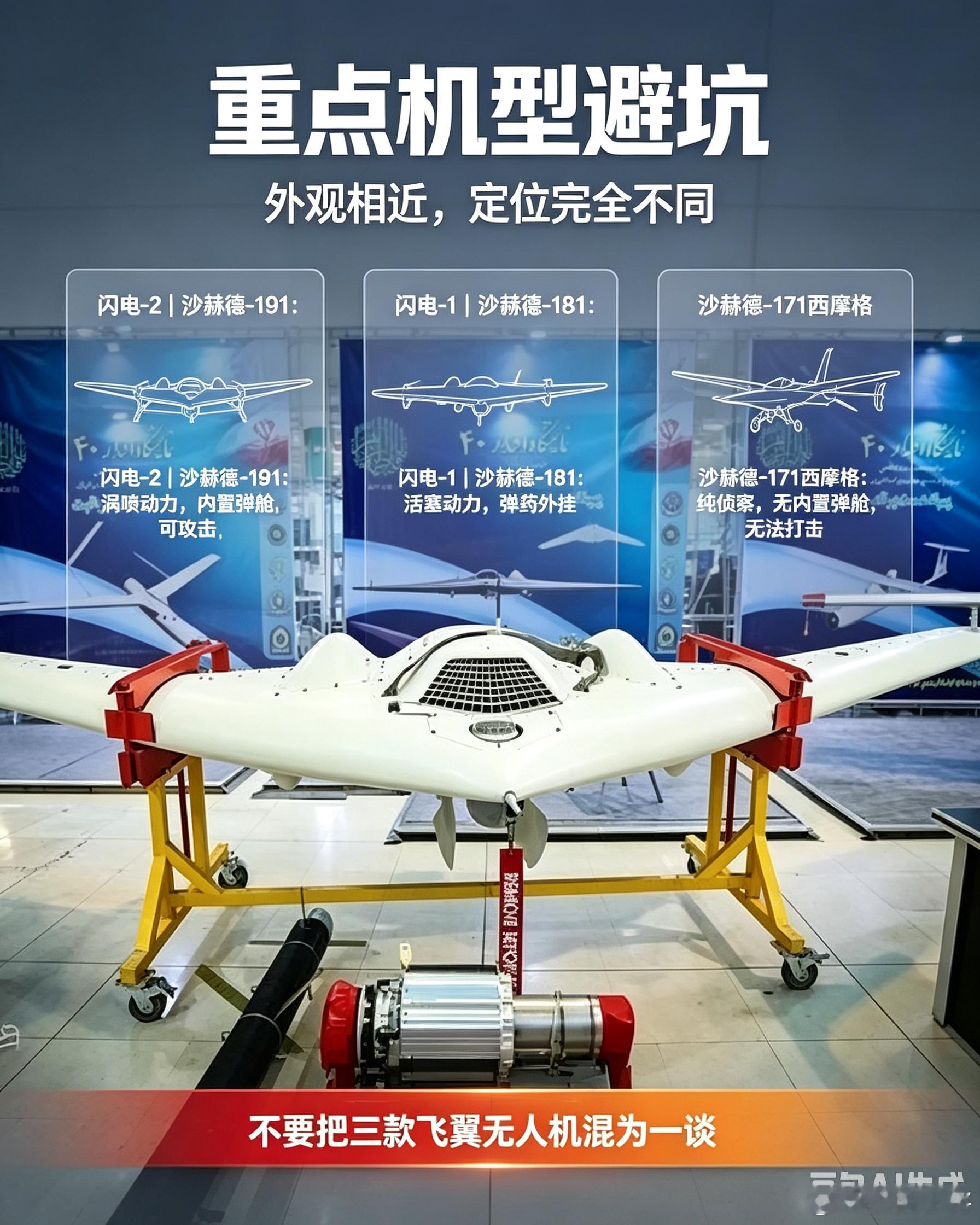 闪电-2，俗称沙赫德191隐身无人攻击机，伊朗参考俘获的美军RQ-170无人机研