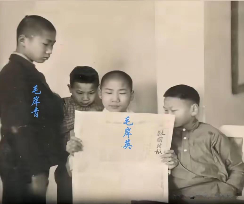 1937年，少年毛岸英、弟弟毛岸青送往苏联国际儿童院不久拍的照片。