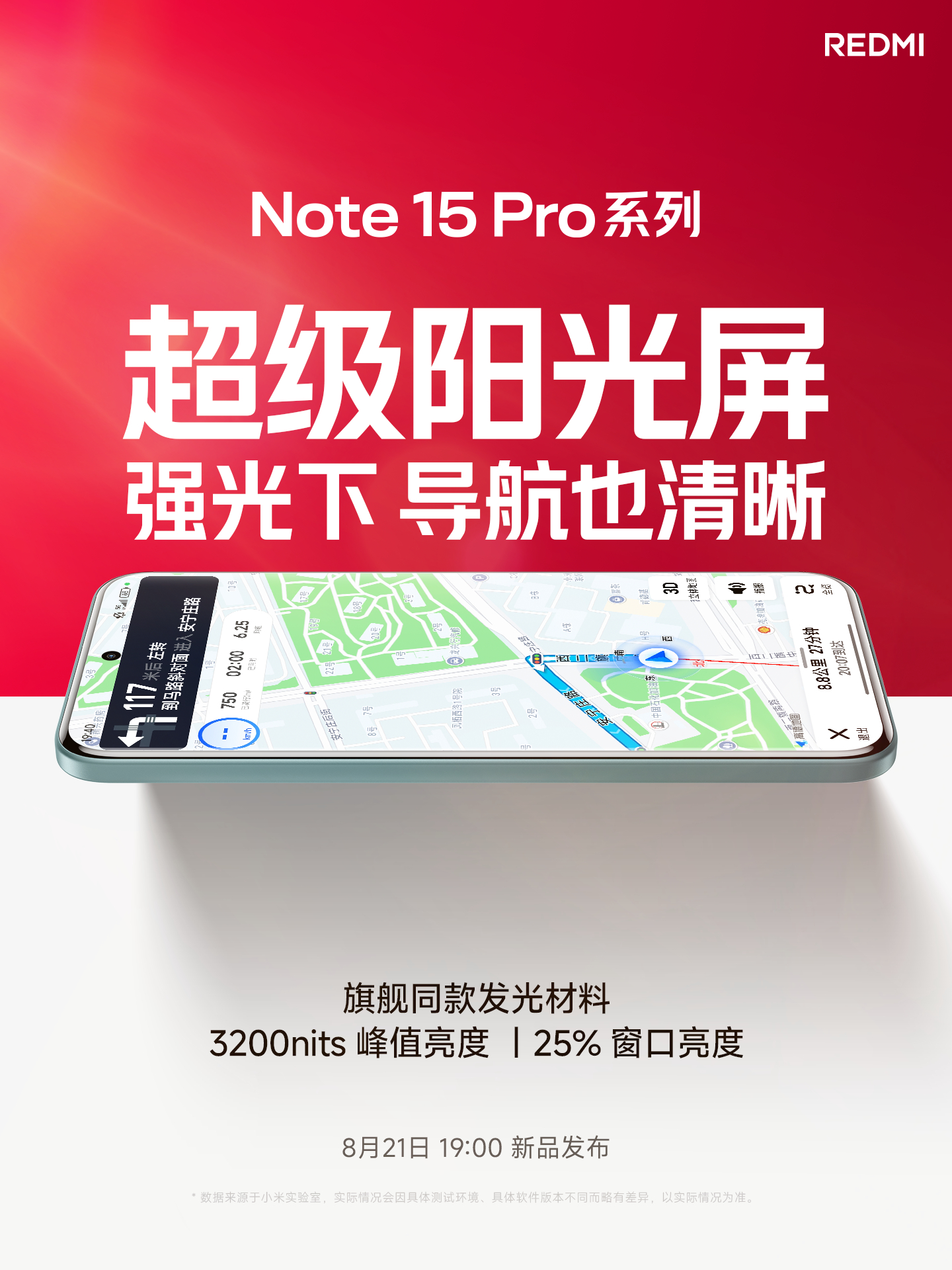 REDMI Note 15  Pro 屏幕亮度直接干到了 3200 尼特，骑车导