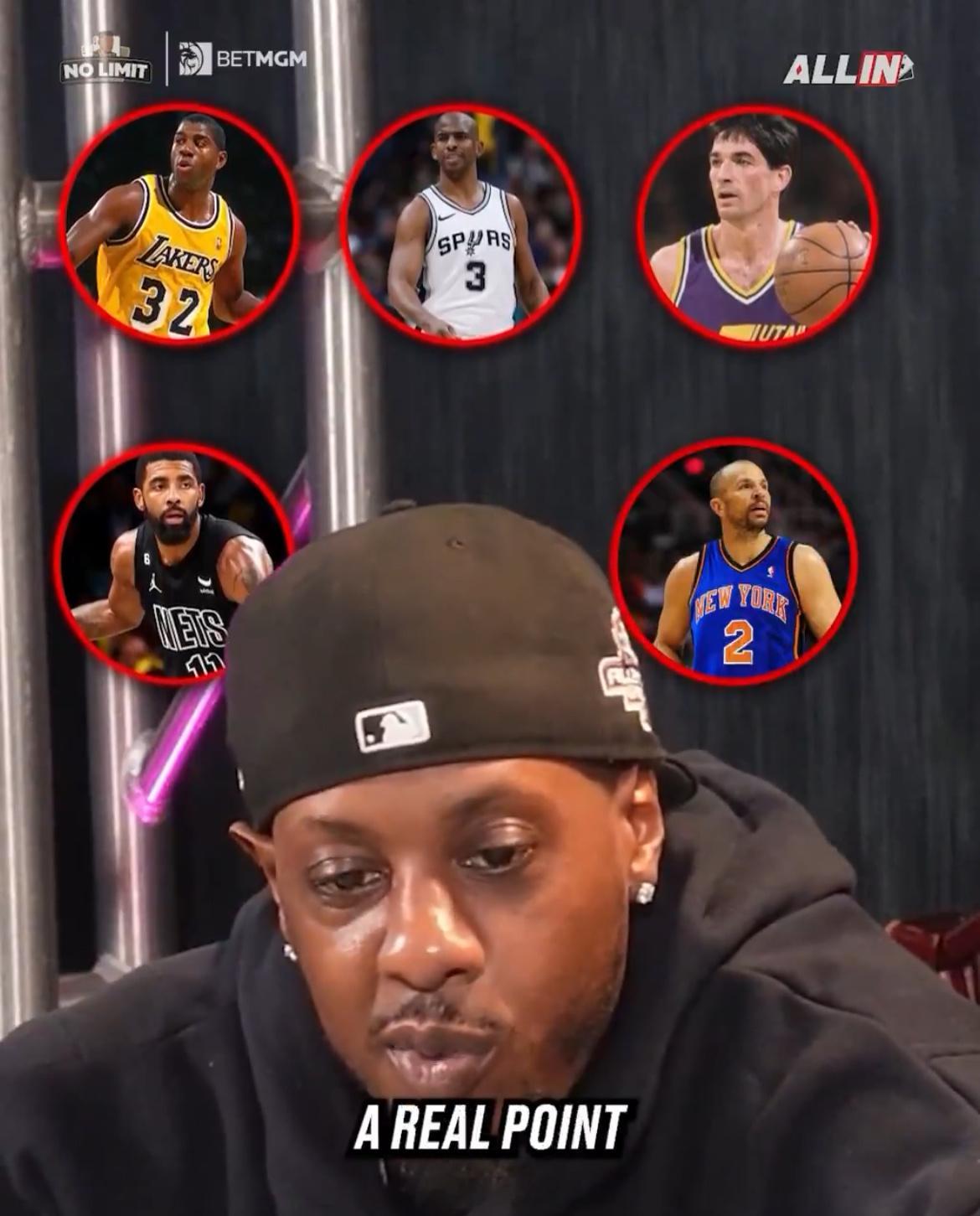 查尔莫斯评选出的NBA控卫总统山（史上最佳）：魔术师、保罗、斯托克顿、基德和欧文