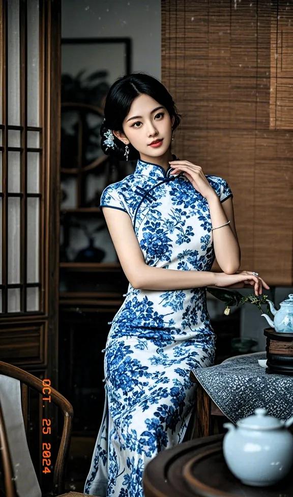 优雅旗袍，东方韵味，尽显古典之美。#🐝旗袍美人# #妖艳的旗袍美女# #国风旗