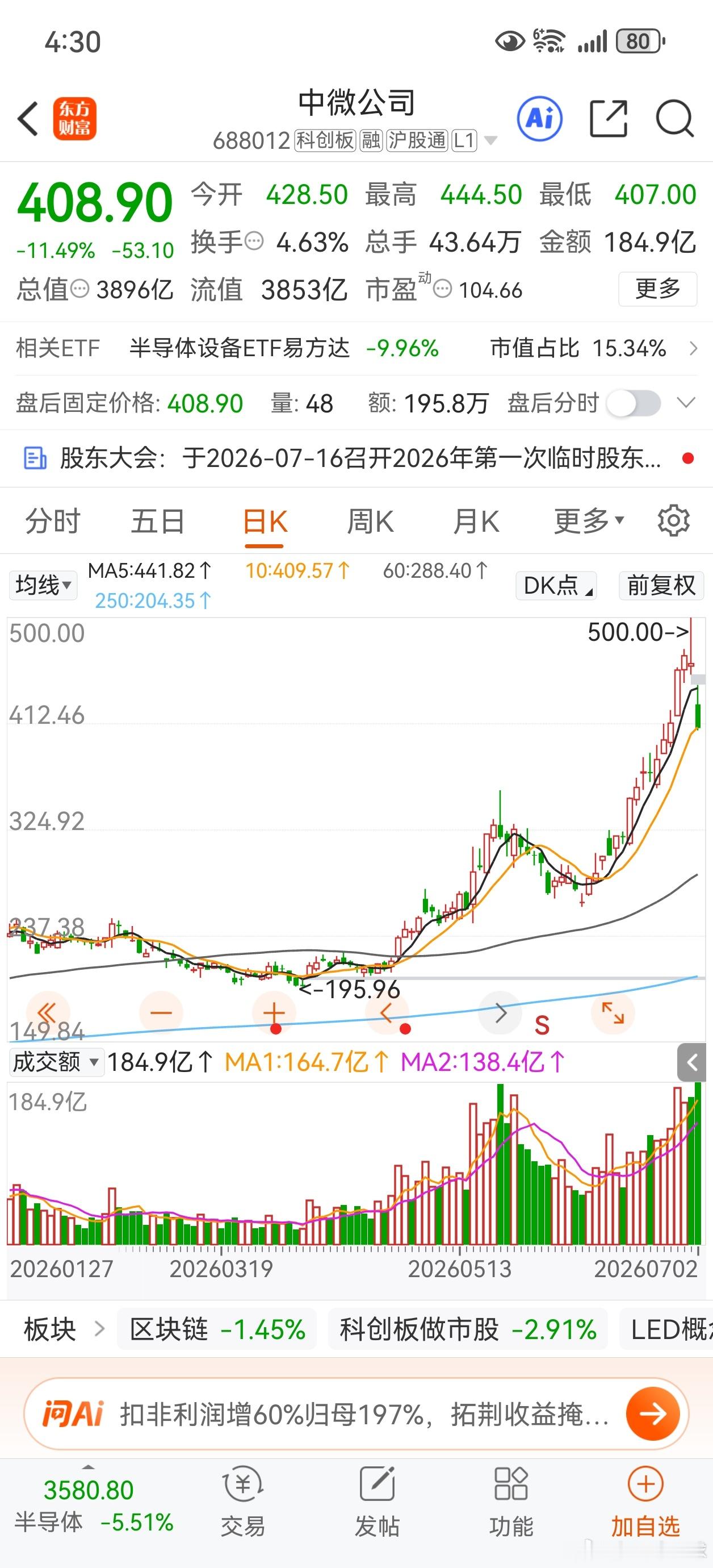 中微公司，结束了 