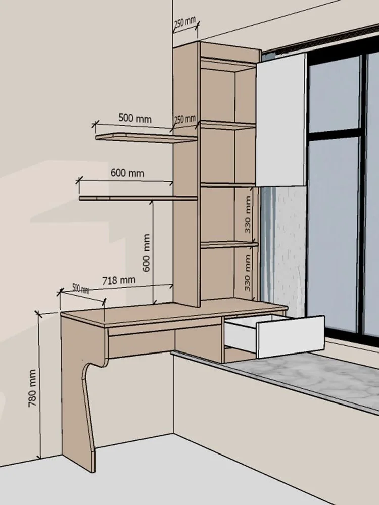 小卧室这样设计梳妆台，别人的老婆都夸😊