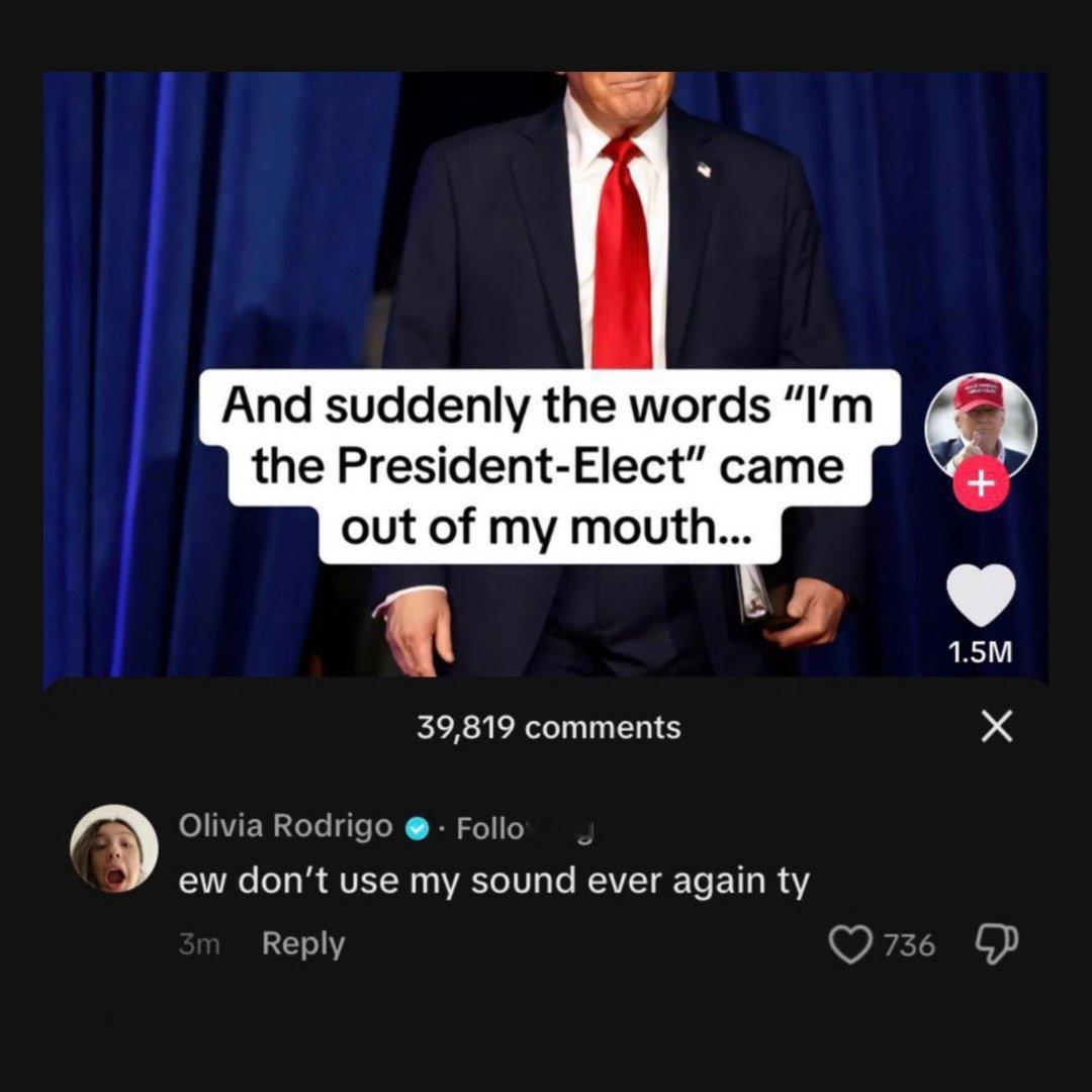 笑死了🤣！特朗普在自己最新的一条TikTok动态中使用了娅娅Olivia Ro