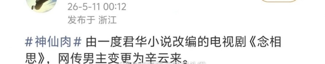 🍉🍉神仙肉（念相思）昨天有🍉主说男主从何与换成辛云来，今天又有瓜主说这部是