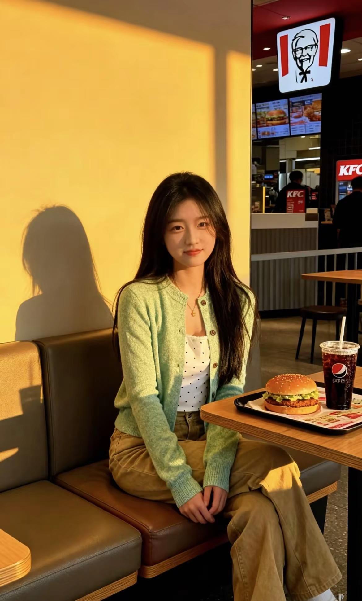 吃肯德基配可乐是标配吗？晒晒我的每日穿搭 穿搭 邻家女孩 今日分享