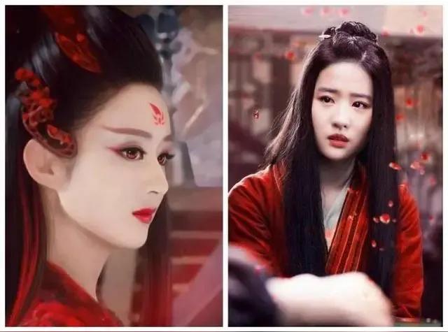 同样是古装扮相，刘亦菲和赵丽颖同框谁更美？不得不说，两个人的颜值都在线。刘亦菲的