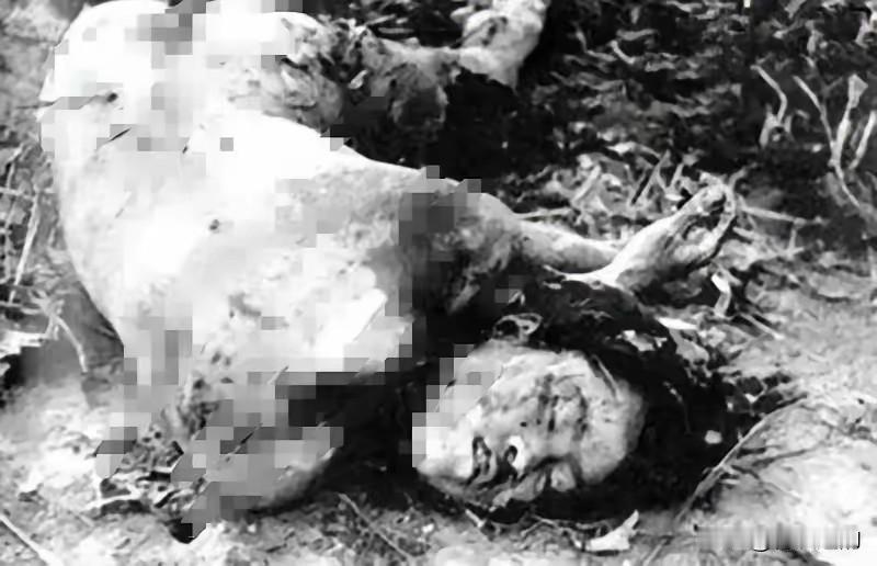 1943年，刘耀梅，被日军杀害后留下的镜头，这一张照片是由八路军战地记者叶曼之拍