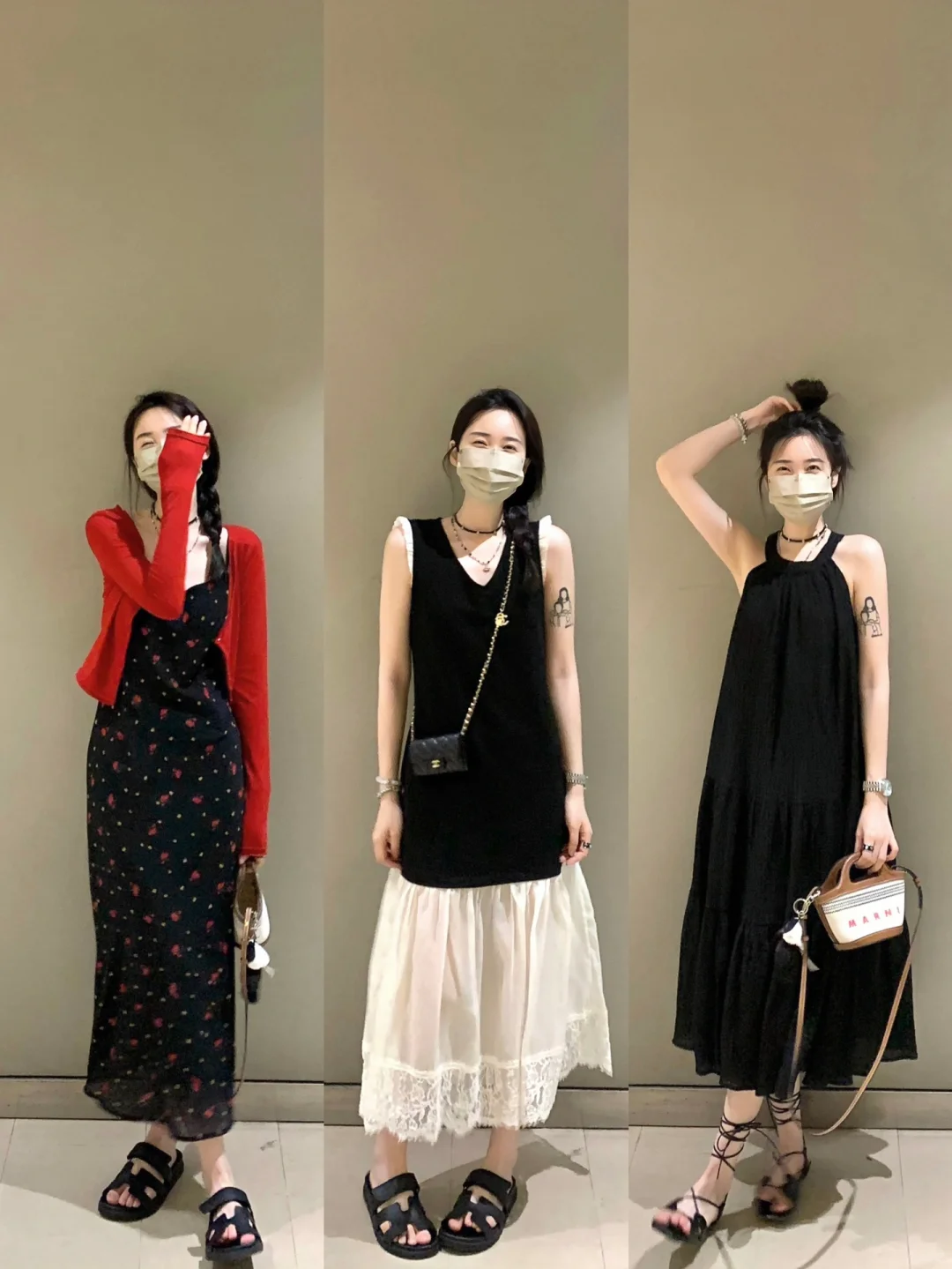 不同感觉的3️⃣条夏日小黑裙吖！！！