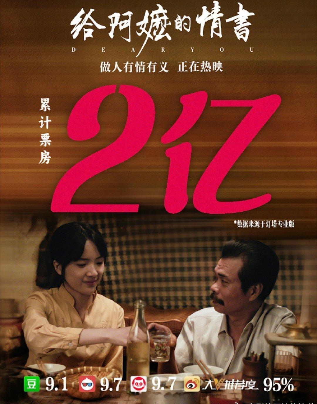 给阿嬷的情书 微博长尾效应《给阿嬷的情书》豆瓣9.1、票房破2亿，狠狠打了"宣发