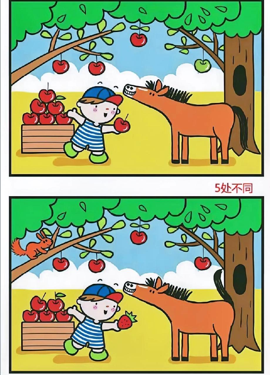 别吹自己眼神好了！这5处不同，90%的人卡在第4处…你能全找对吗？