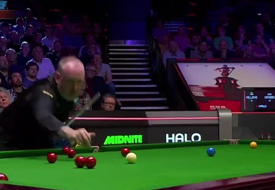 世锦赛八分之一决赛：马克威廉姆斯和巴里霍金斯4-4平分秋色
​
​       