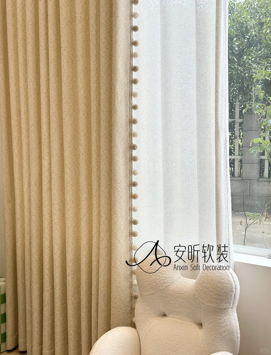 无滤镜实拍|被奶油色窗帘美哭了