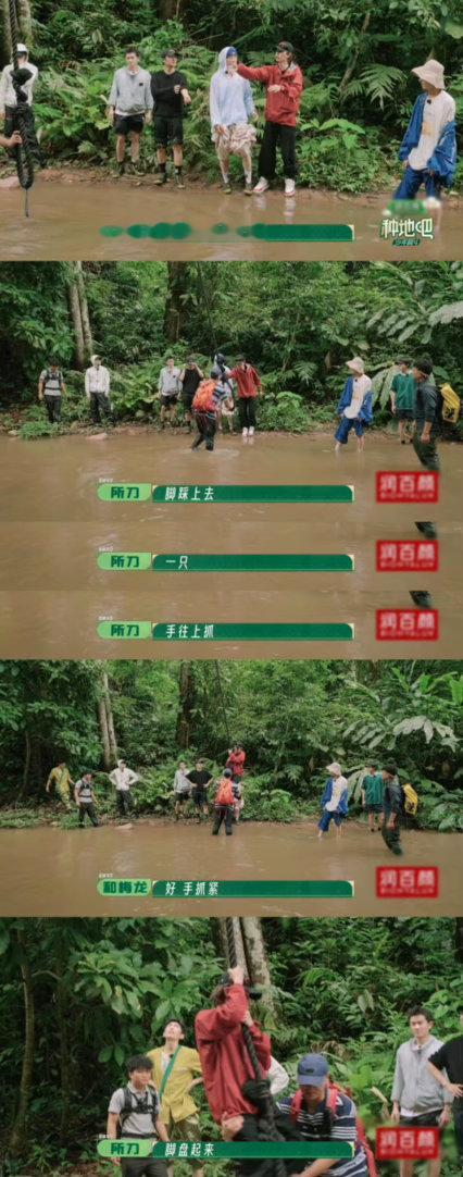 十个勤天版中国人能飞谁说中国人不能飞！十个勤天在雨林中荡秋千，空中张开手臂，也是
