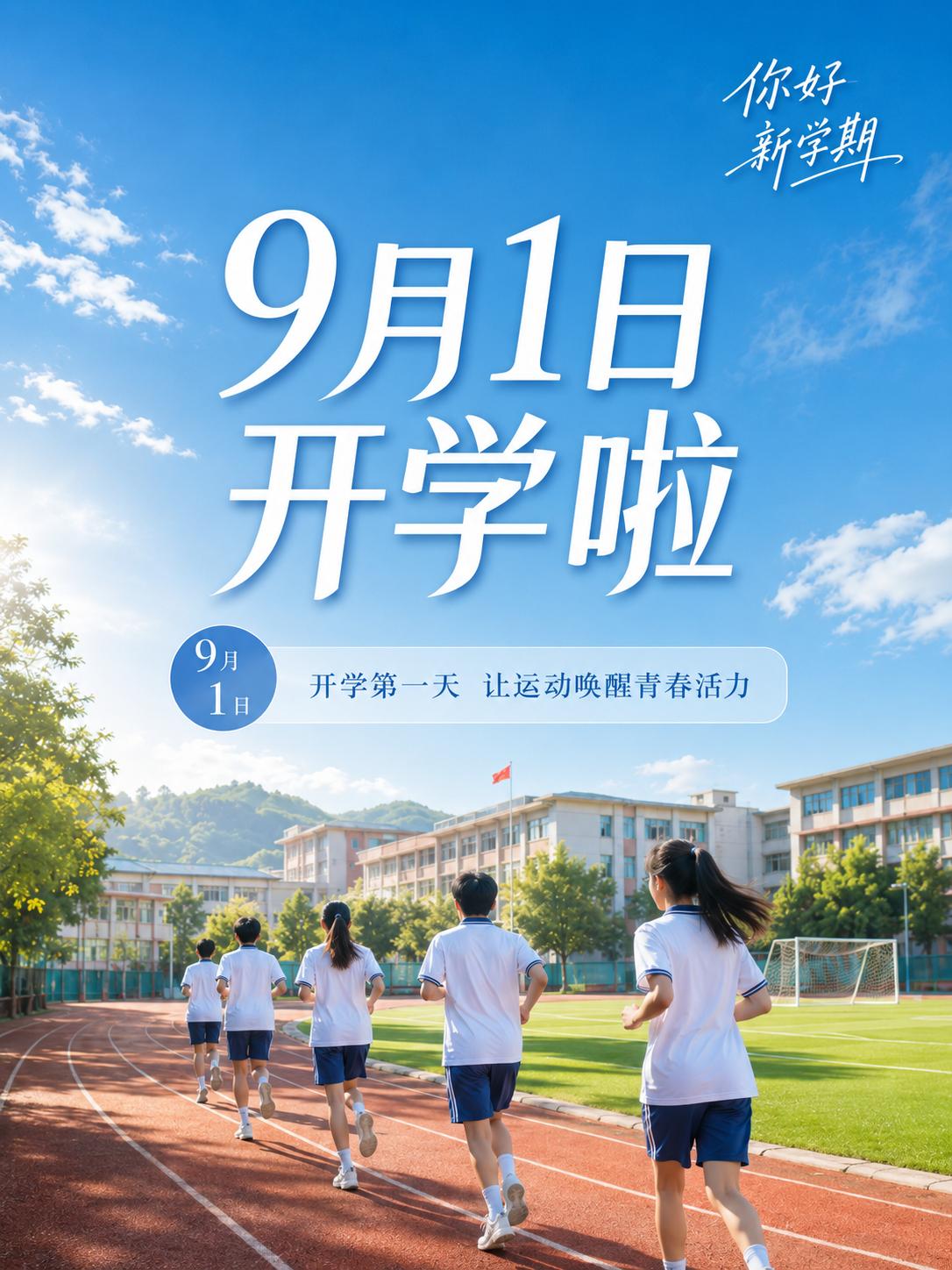 九月的风吹进校园，操场再次热闹起来。
跑道上的脚步、球场上的跃起、挥拍时的专注，