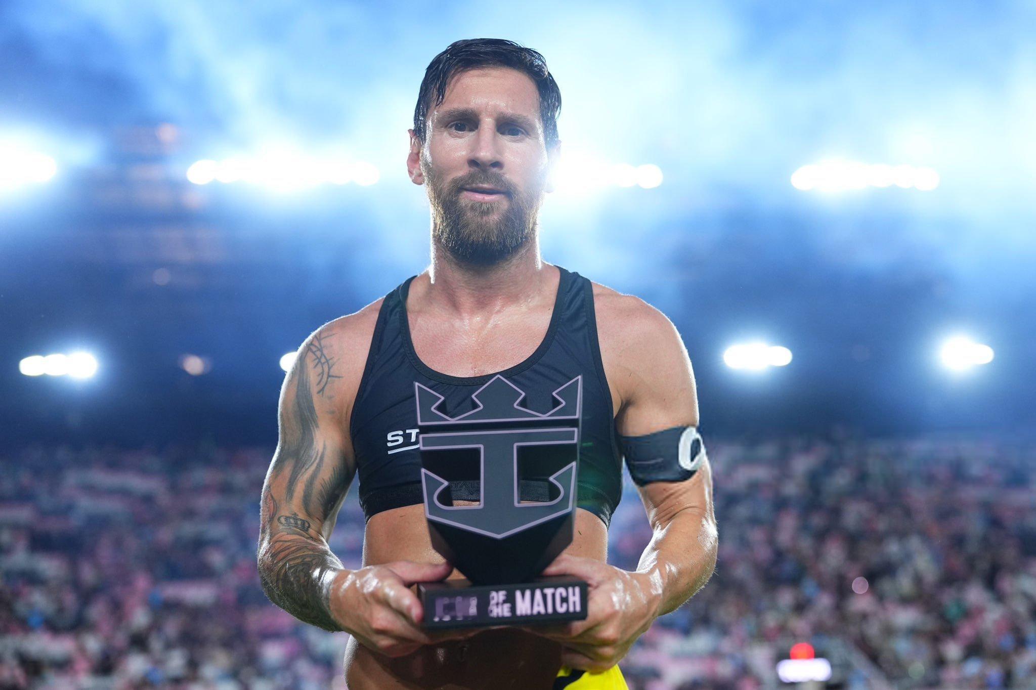 连续ICON OF THE MATCH 🐐🔥[爱慕]梅西[超话]梅西梅开二度