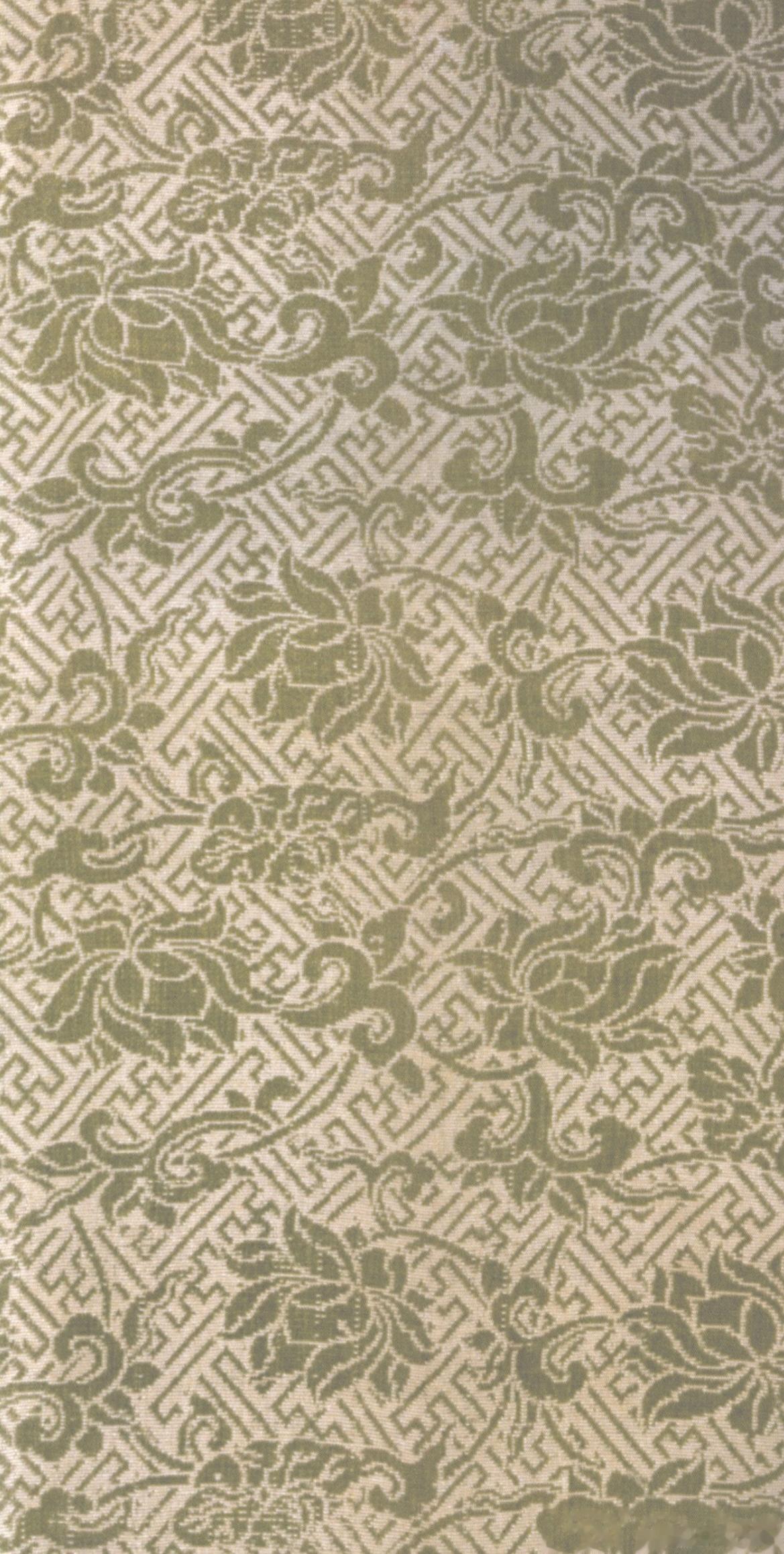 两款明代卍字曲水地缠枝纹 ​​​