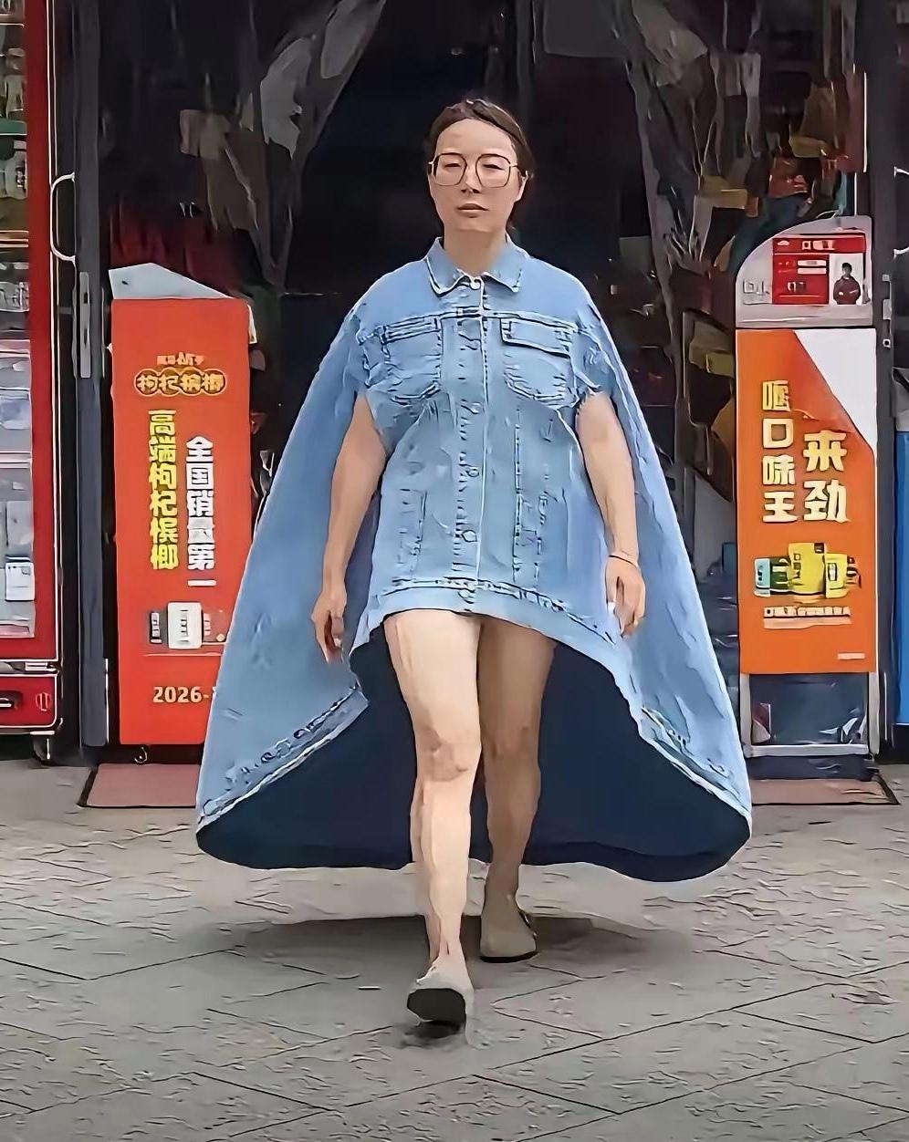 奇葩！女子穿的是金钟罩吗

某地一位戴着眼镜的女子，穿衣太吸睛了。你看她穿了一件