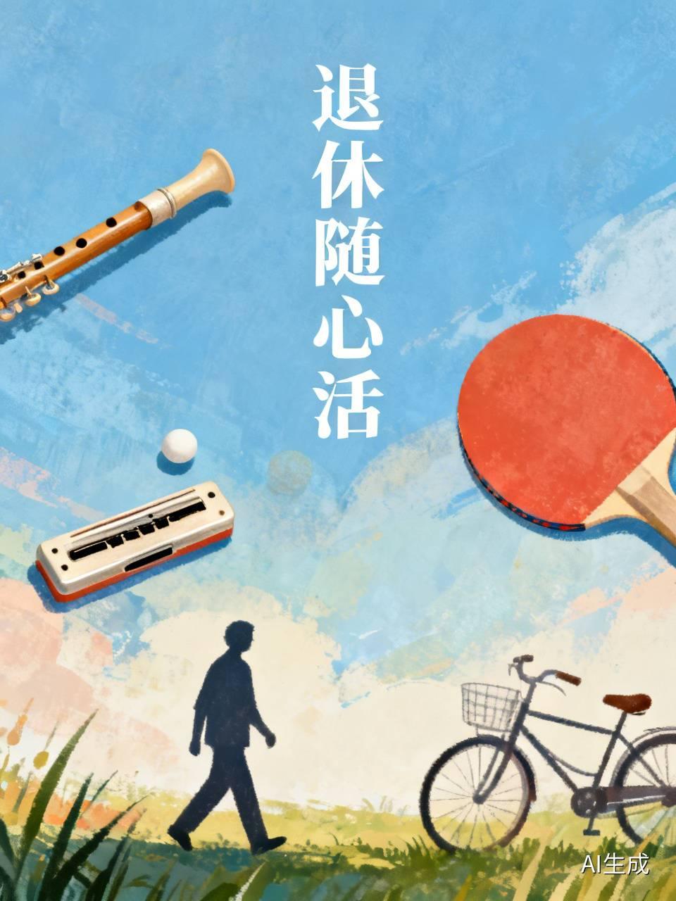  退休随心活，自学吹管与口琴，乒乓球、骑行、散步轮番安排。无拘无束，自得清闲，这