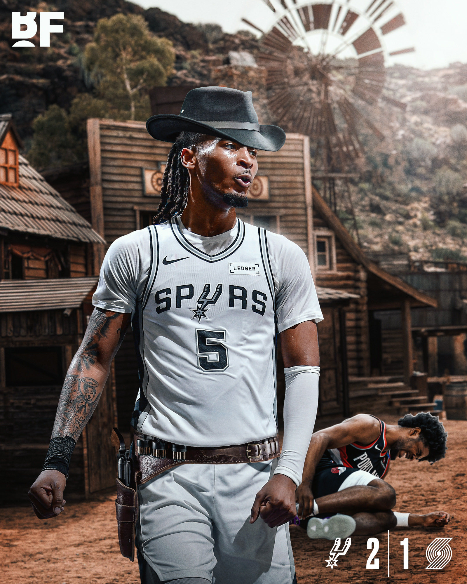 2-1！！首轮G3！马刺客场120-108战胜开拓者！文班缺阵，哈珀下半场大爆发