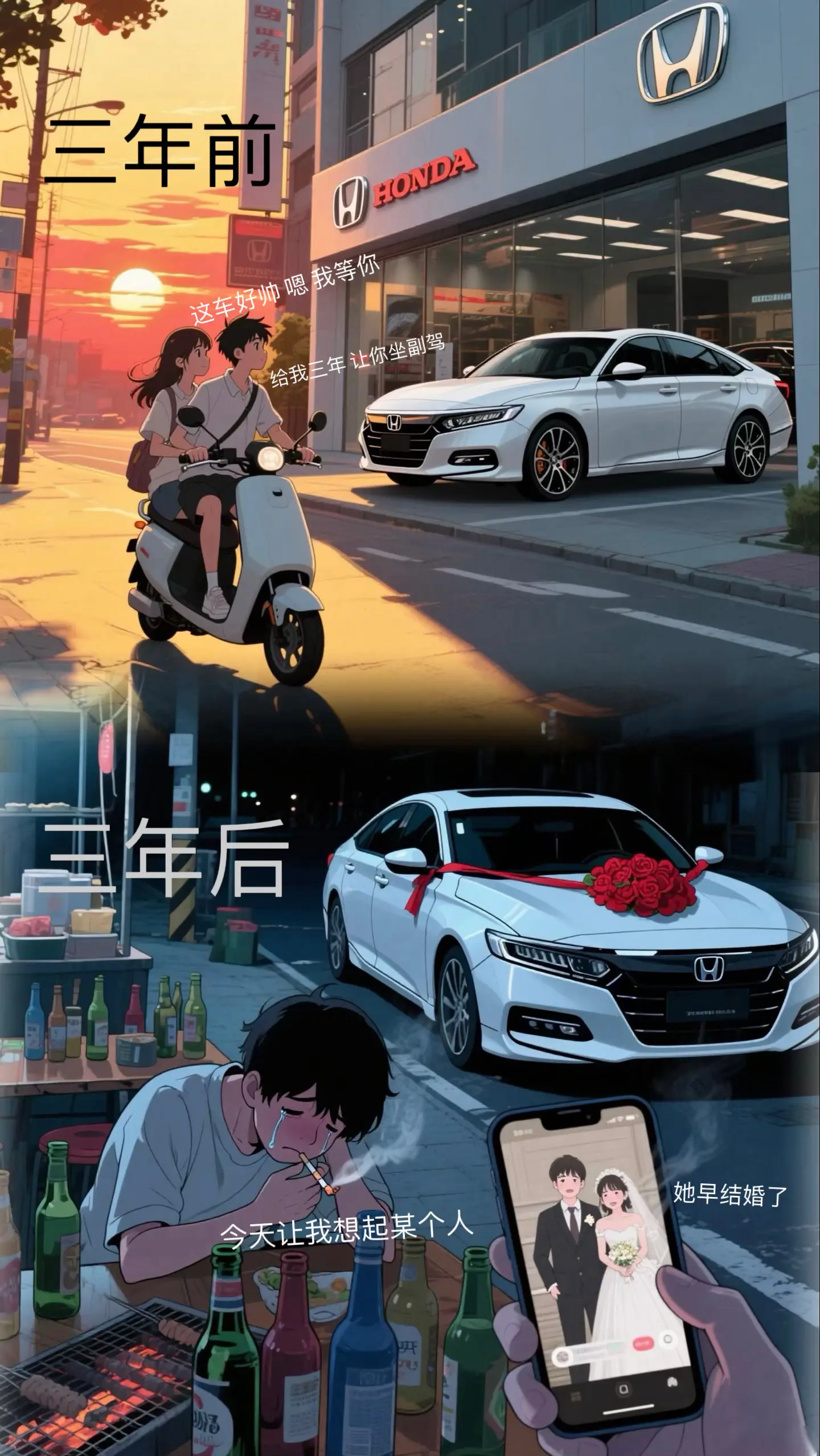我总是怀念过去不肯忘记 因为那时候的我们最好本田雅阁