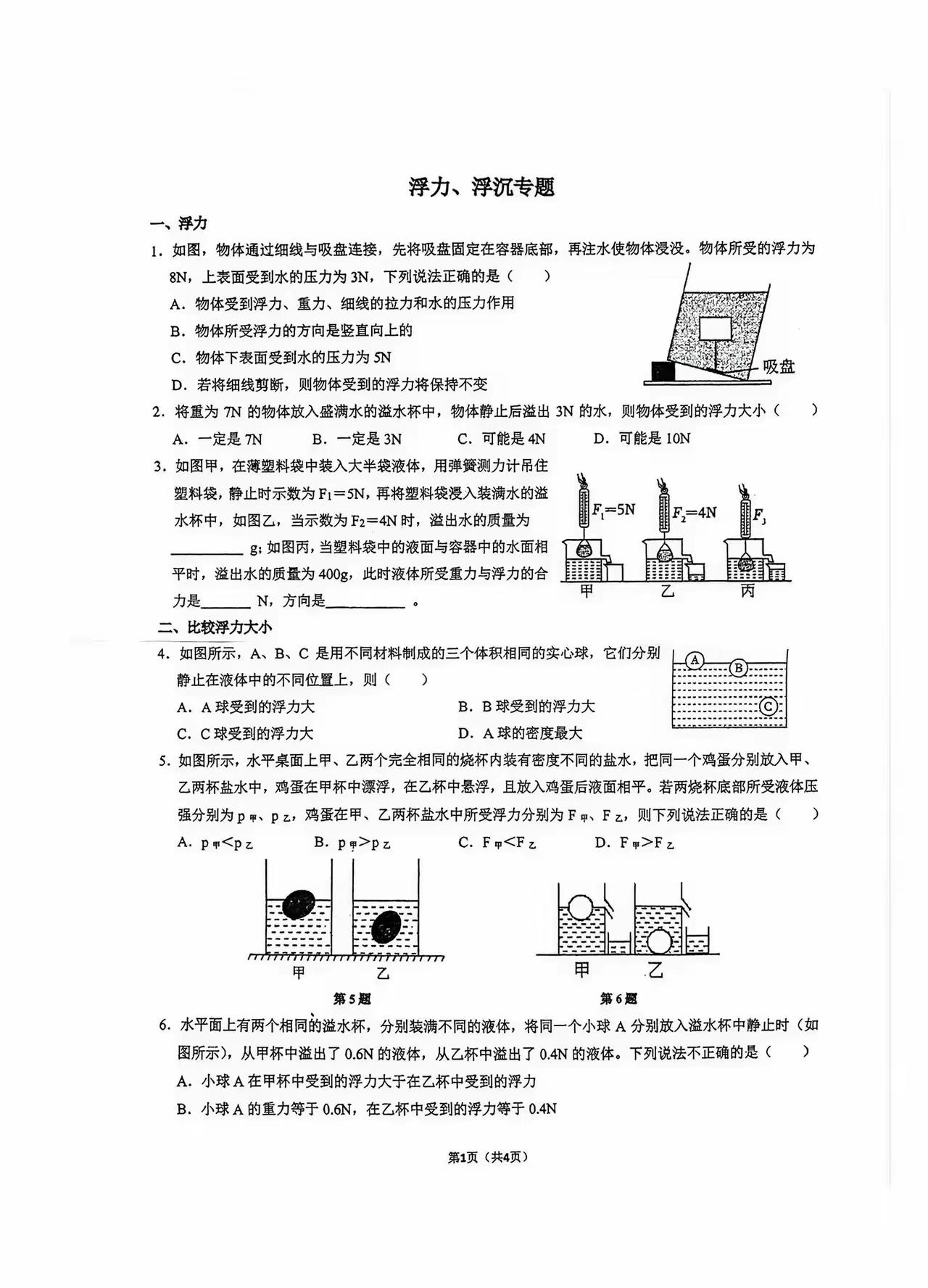 浮力专题复习