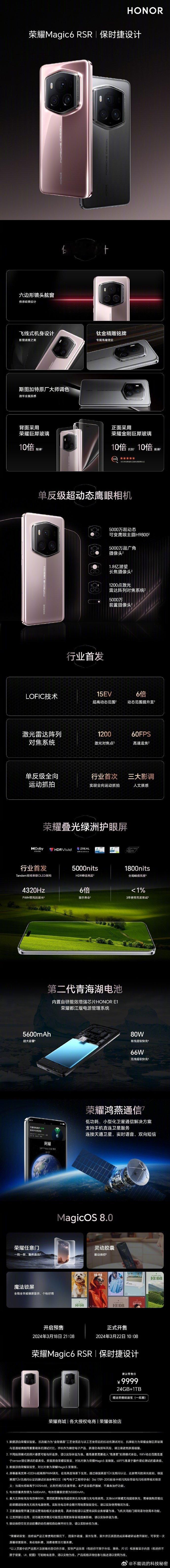一张图读懂荣耀Magic6RSR 保时捷设计，突破传统界限，定义超跑美学。#荣耀