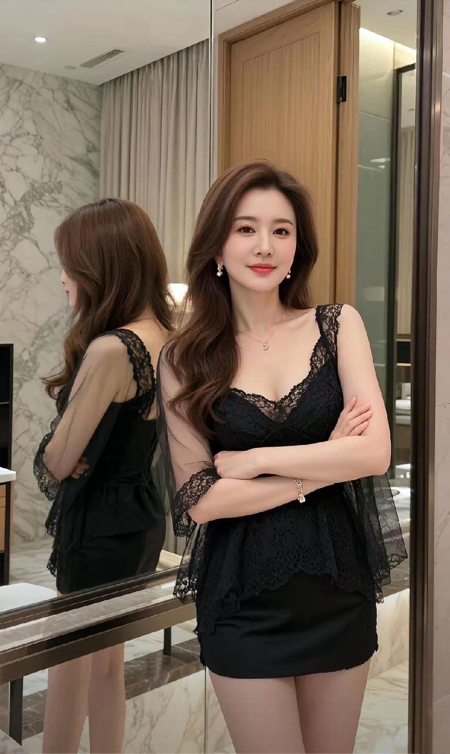 优雅黑裙，气质满满