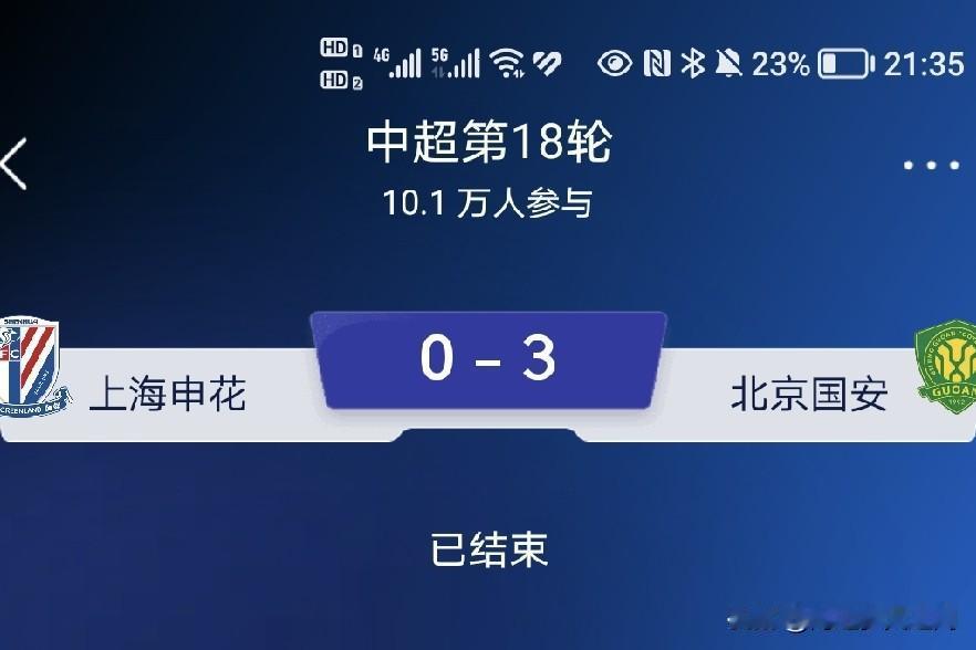 国安客场3：0大胜申花！申花队没有在新帅上任后带来换帅如换刀的惊喜。
8月18日