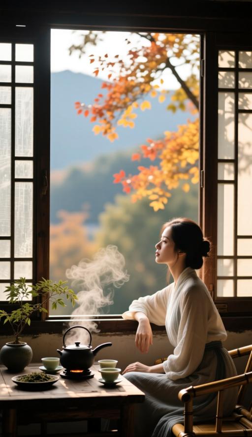 七律•遣怀
 
半生尘事付东流，倦倚疏窗对素秋。
阅尽风波心自淡，历经冷暖意难愁