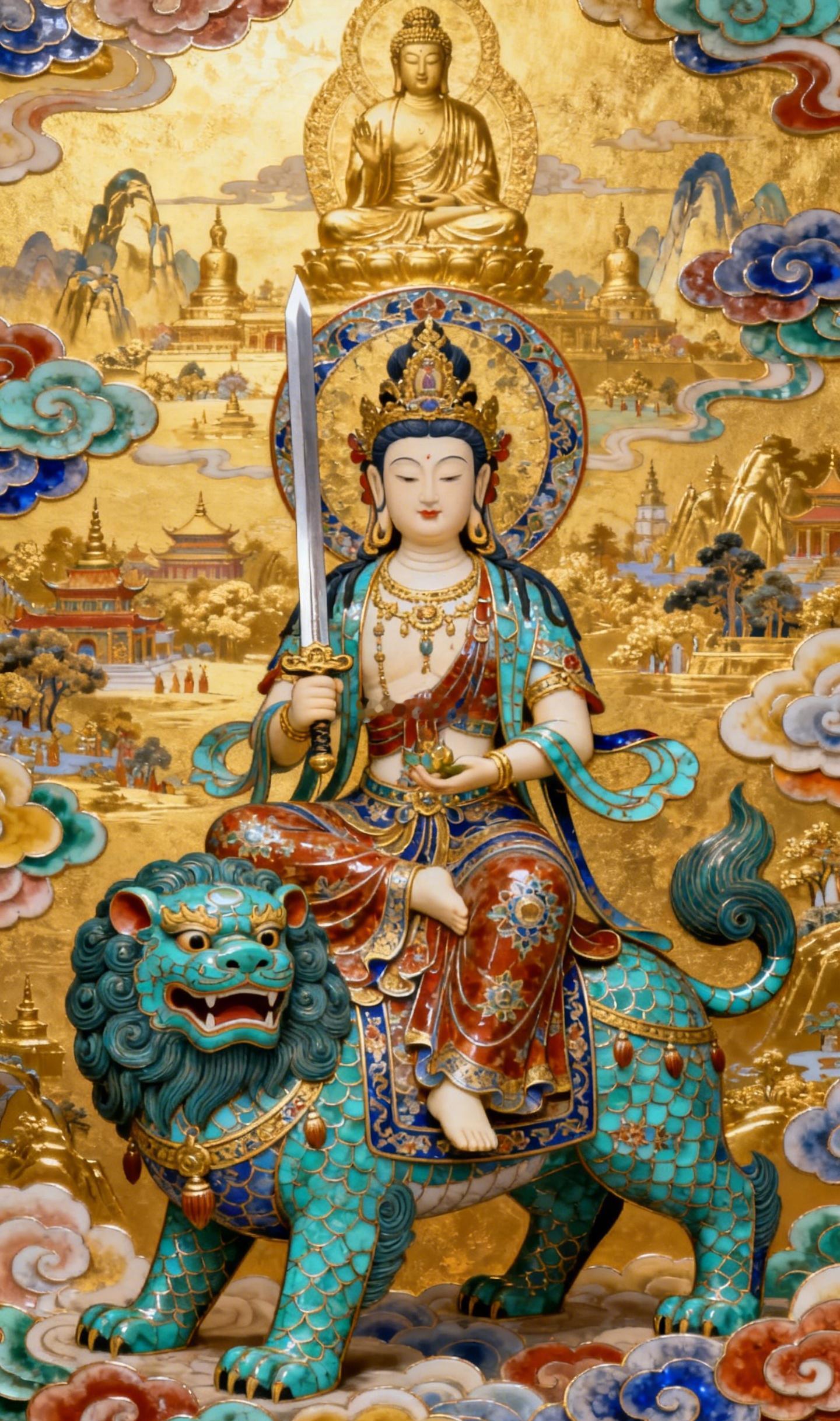 笔锋所至，皆是满分。文殊菩萨加持清明头脑，考场商场上的每一道题都稳操胜券。金榜题