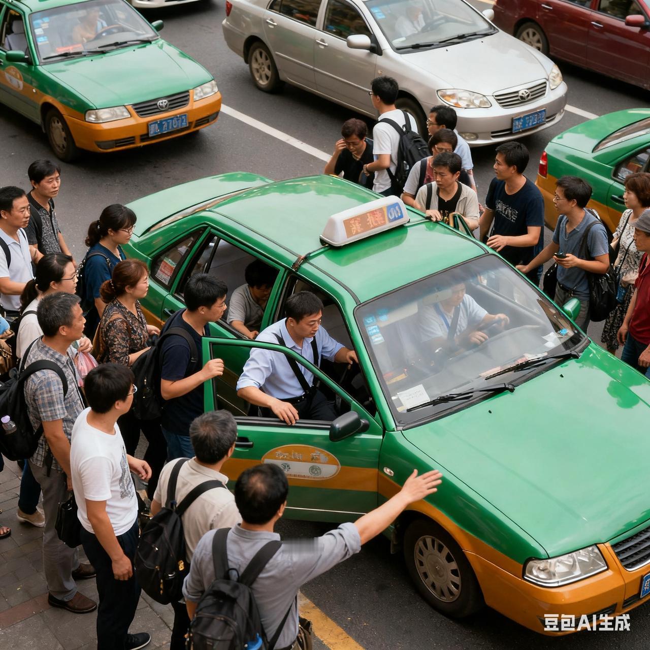 以前跑出租早高峰路边全是招手的人，车刚停稳就有人抢着上，每天少则也能赚个几百。现
