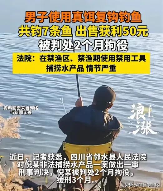 四川邻水，68岁老汉用真饵复钩钓了7条鱼，想着这么多鱼自己也吃不完，就顺便卖了几