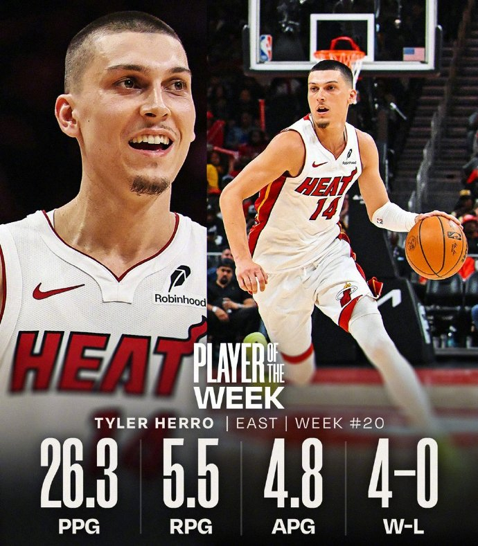 文班亚马希罗当选周最佳 NBA第20周，文班亚马当选西部周最佳，希罗当选东部周最