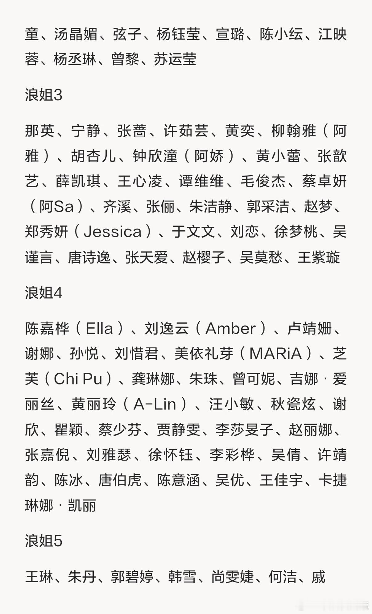 乘风2026  历届浪姐姐姐名单如果有浪姐回归季的话，大家希望看到哪些姐姐回归乘