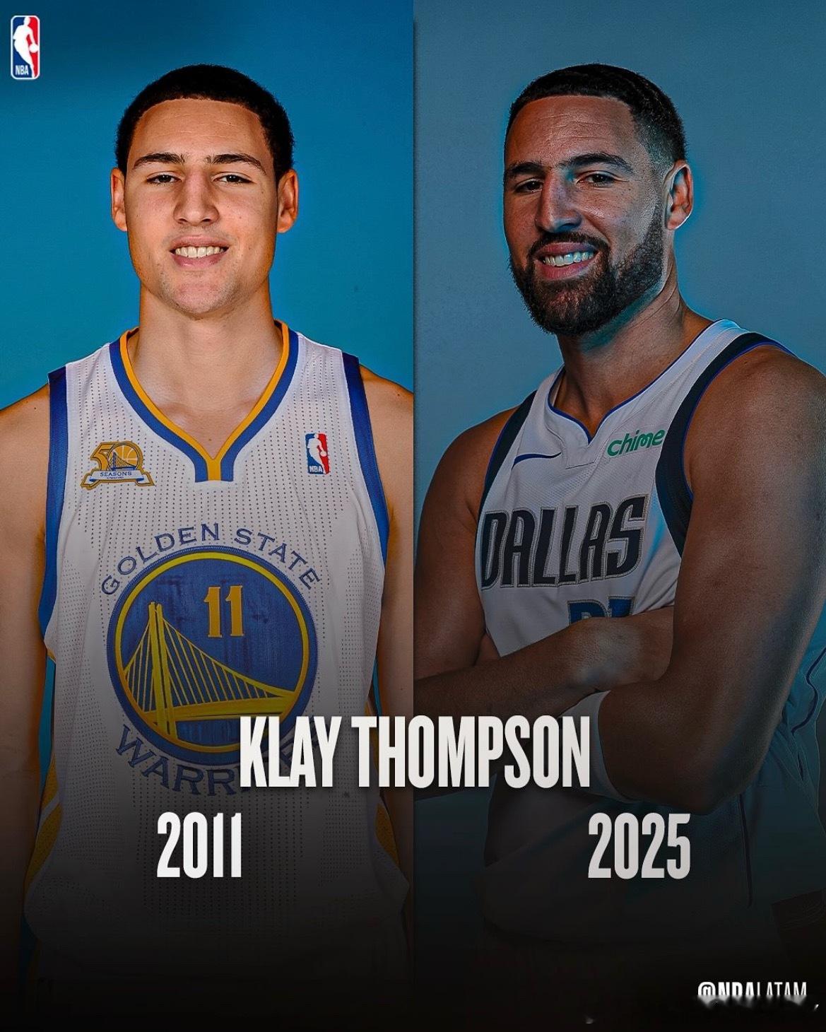 NBA官方：球员和时间的流逝[捂嘴哭][捂嘴哭]达拉斯独行侠独行侠汤普森克莱汤普