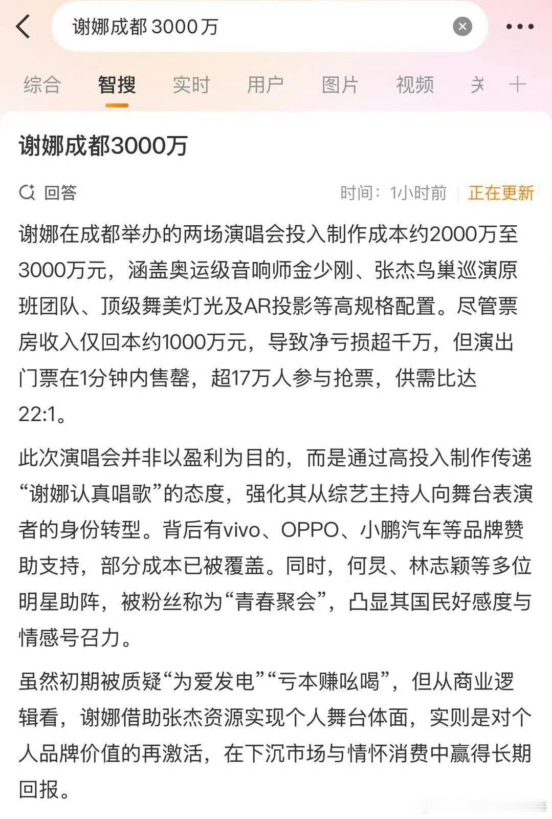 从谢娜演唱会看明星巡演：亏本赚吆喝，赚的是什么？ 